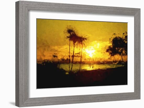 Yellow Beach - In the Style of Oil Painting-Philippe Hugonnard-Framed Giclee Print