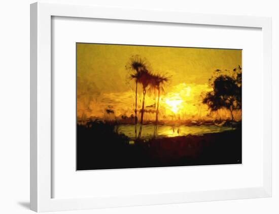 Yellow Beach - In the Style of Oil Painting-Philippe Hugonnard-Framed Giclee Print