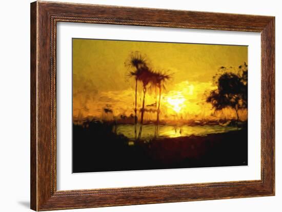 Yellow Beach - In the Style of Oil Painting-Philippe Hugonnard-Framed Giclee Print