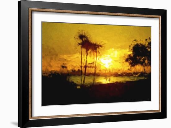 Yellow Beach - In the Style of Oil Painting-Philippe Hugonnard-Framed Giclee Print