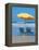 Yellow Beach Umbrella-Mark Gibson-Framed Premier Image Canvas