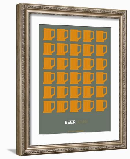 Yellow Beer Mugs Poster-NaxArt-Framed Art Print