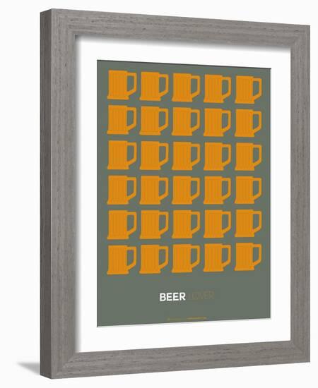 Yellow Beer Mugs Poster-NaxArt-Framed Art Print