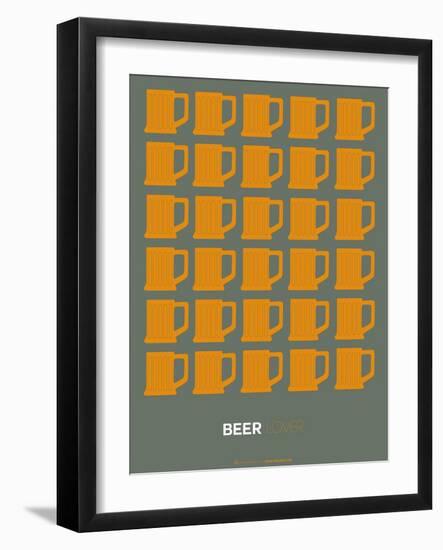 Yellow Beer Mugs Poster-NaxArt-Framed Art Print