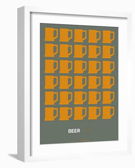 Yellow Beer Mugs Poster-NaxArt-Framed Art Print