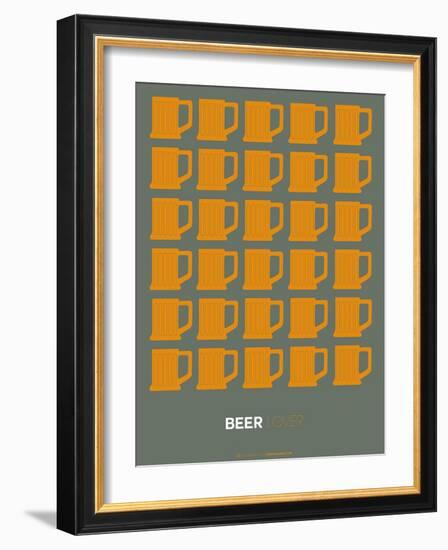 Yellow Beer Mugs Poster-NaxArt-Framed Art Print