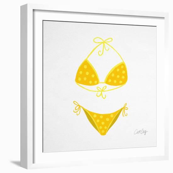 Yellow Bikini White-Cat Coquillette-Framed Giclee Print