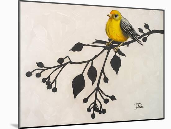 Yellow Bird On the Branch II-Patricia Pinto-Mounted Art Print