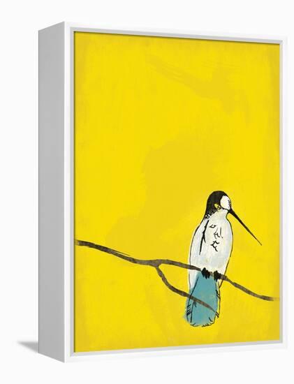 Yellow Bird-Jace Grey-Framed Stretched Canvas