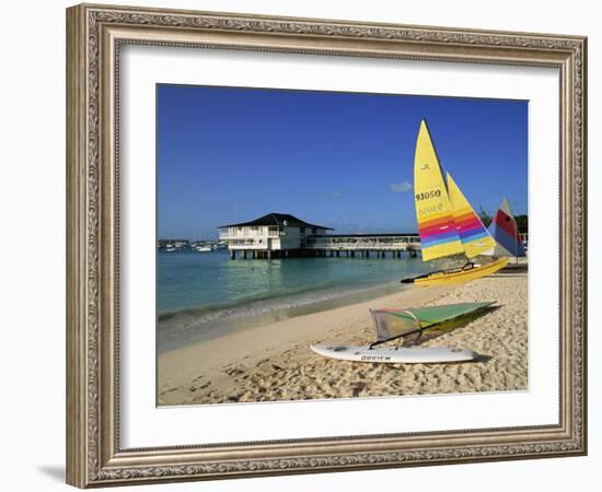 Yellow Boat, Pebble Beach, Barbados, West Indies, Caribbean, Central America-Lightfoot Jeremy-Framed Photographic Print