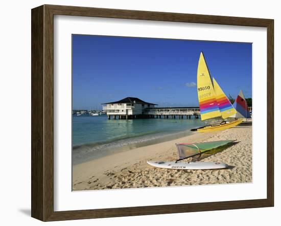 Yellow Boat, Pebble Beach, Barbados, West Indies, Caribbean, Central America-Lightfoot Jeremy-Framed Photographic Print