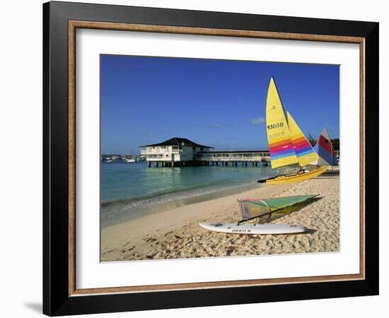 Yellow Boat, Pebble Beach, Barbados, West Indies, Caribbean, Central America-Lightfoot Jeremy-Framed Photographic Print