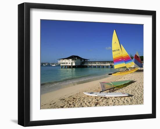 Yellow Boat, Pebble Beach, Barbados, West Indies, Caribbean, Central America-Lightfoot Jeremy-Framed Photographic Print