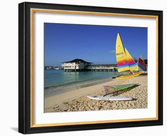 Yellow Boat, Pebble Beach, Barbados, West Indies, Caribbean, Central America-Lightfoot Jeremy-Framed Photographic Print