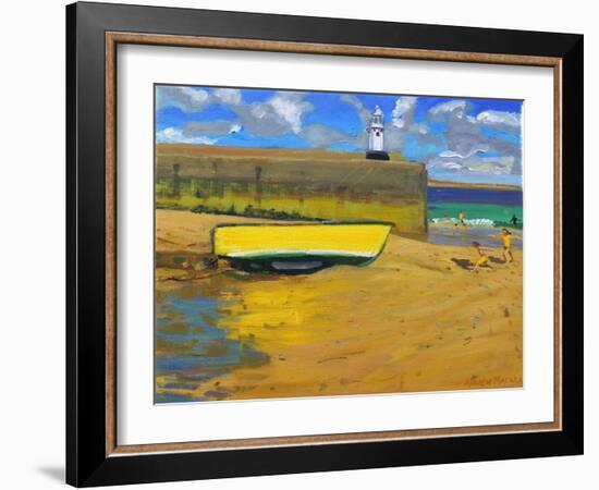 Yellow Boat, St Ives-Andrew Macara-Framed Giclee Print