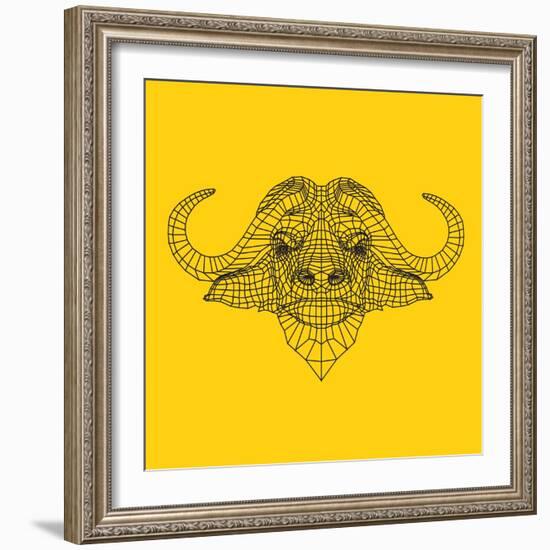 Yellow Buffalo Mesh-NaxArt-Framed Art Print