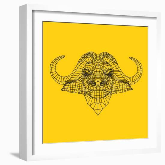 Yellow Buffalo Mesh-NaxArt-Framed Art Print