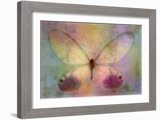 Yellow Butterfly Watercolor-Cora Niele-Framed Giclee Print