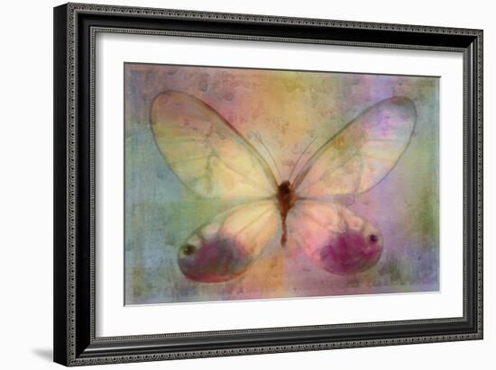 Yellow Butterfly Watercolor-Cora Niele-Framed Giclee Print