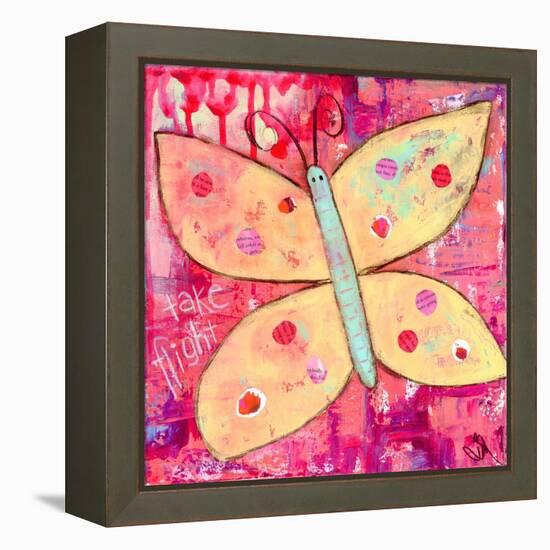 Yellow Butterfly-Jennifer McCully-Framed Premier Image Canvas