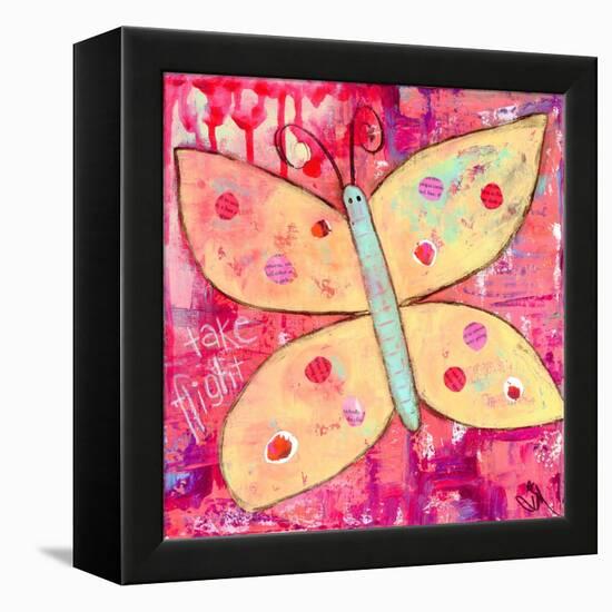Yellow Butterfly-Jennifer McCully-Framed Premier Image Canvas