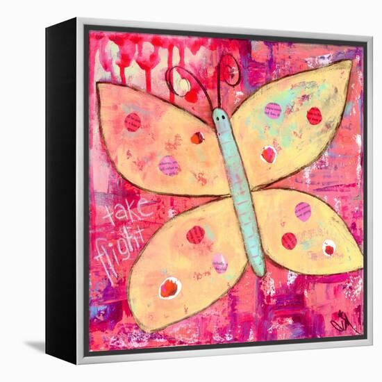 Yellow Butterfly-Jennifer McCully-Framed Premier Image Canvas