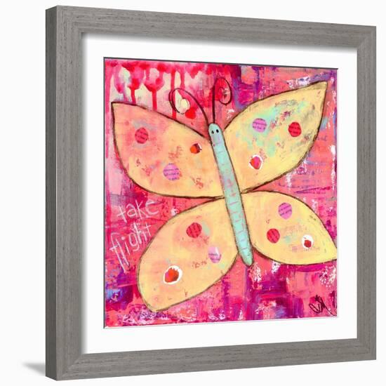 Yellow Butterfly-Jennifer McCully-Framed Giclee Print