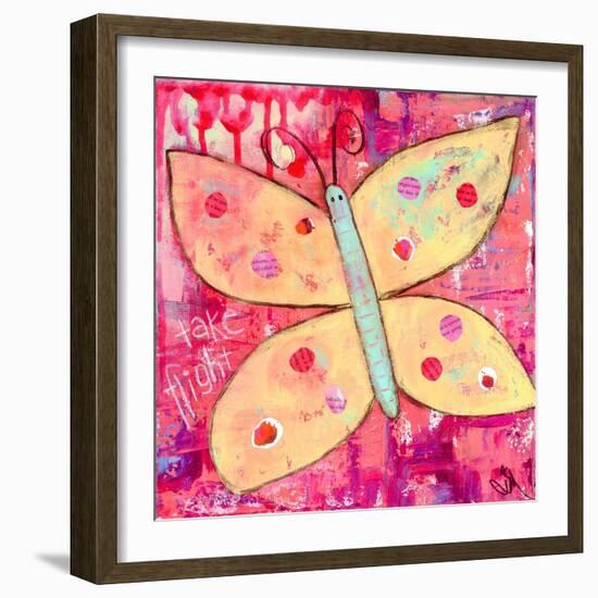 Yellow Butterfly-Jennifer McCully-Framed Giclee Print