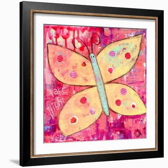 Yellow Butterfly-Jennifer McCully-Framed Giclee Print