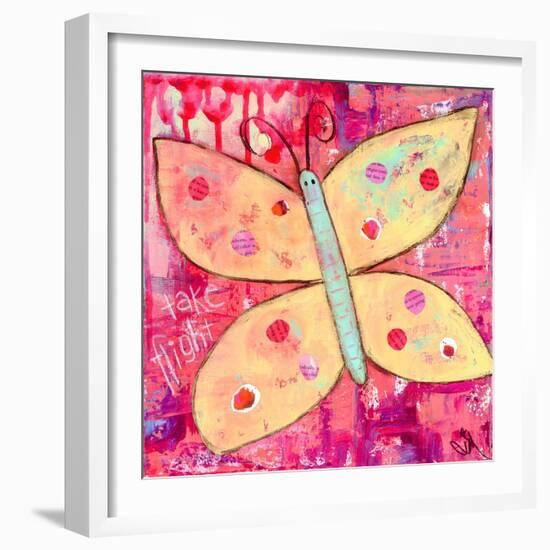 Yellow Butterfly-Jennifer McCully-Framed Giclee Print