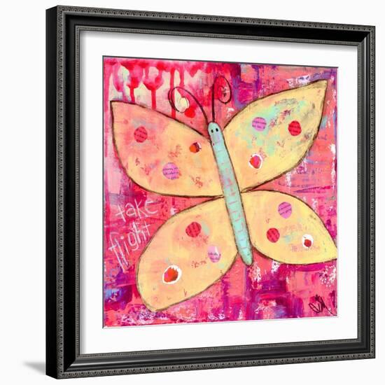 Yellow Butterfly-Jennifer McCully-Framed Giclee Print