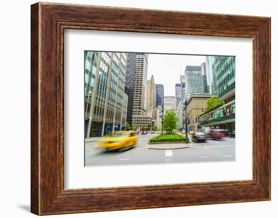 Yellow cab and cars on Park Avenue, Manhattan, New York City, United States of America, North Ameri-Fraser Hall-Framed Photographic Print