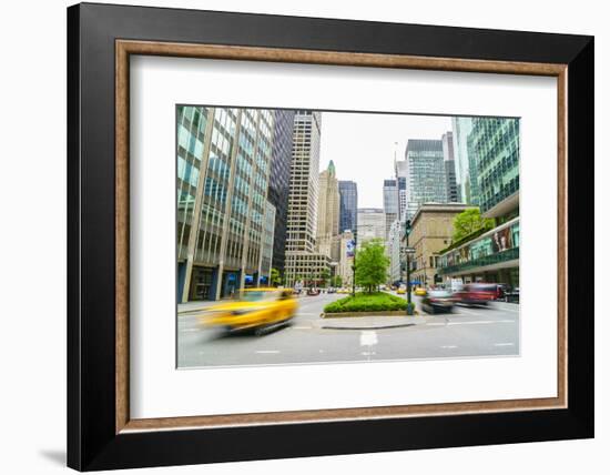 Yellow cab and cars on Park Avenue, Manhattan, New York City, United States of America, North Ameri-Fraser Hall-Framed Photographic Print