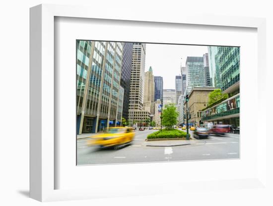 Yellow cab and cars on Park Avenue, Manhattan, New York City, United States of America, North Ameri-Fraser Hall-Framed Photographic Print