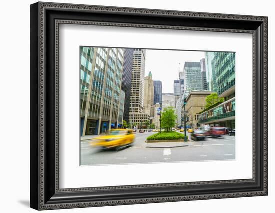 Yellow cab and cars on Park Avenue, Manhattan, New York City, United States of America, North Ameri-Fraser Hall-Framed Photographic Print