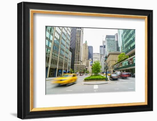 Yellow cab and cars on Park Avenue, Manhattan, New York City, United States of America, North Ameri-Fraser Hall-Framed Photographic Print