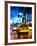 Yellow Cab on 7th Avenue at Times Square by Night-Philippe Hugonnard-Framed Photographic Print