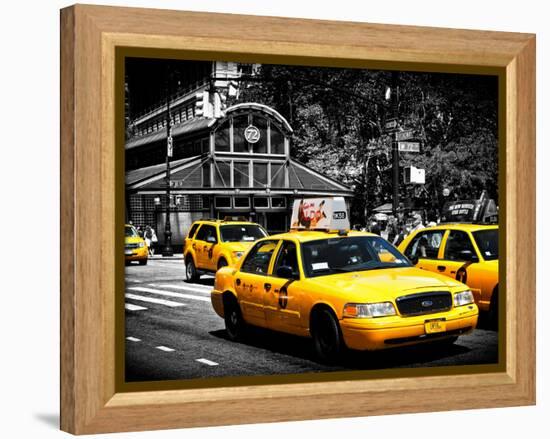 Yellow Cabs, 72nd Street, IRT Broadway Subway Station, Upper West Side of Manhattan, New York-Philippe Hugonnard-Framed Premier Image Canvas