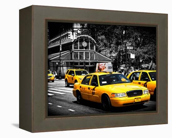 Yellow Cabs, 72nd Street, IRT Broadway Subway Station, Upper West Side of Manhattan, New York-Philippe Hugonnard-Framed Premier Image Canvas