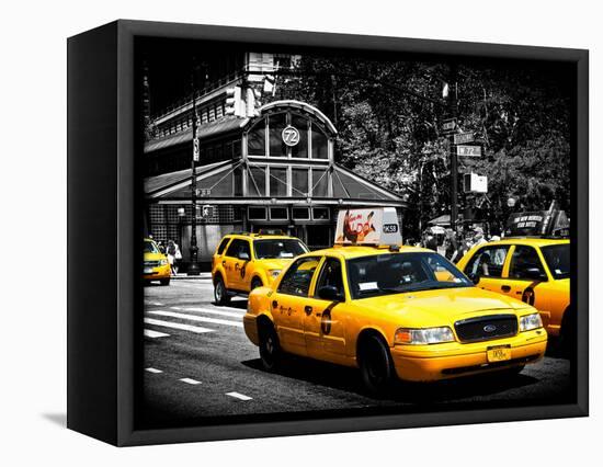 Yellow Cabs, 72nd Street, IRT Broadway Subway Station, Upper West Side of Manhattan, New York-Philippe Hugonnard-Framed Premier Image Canvas