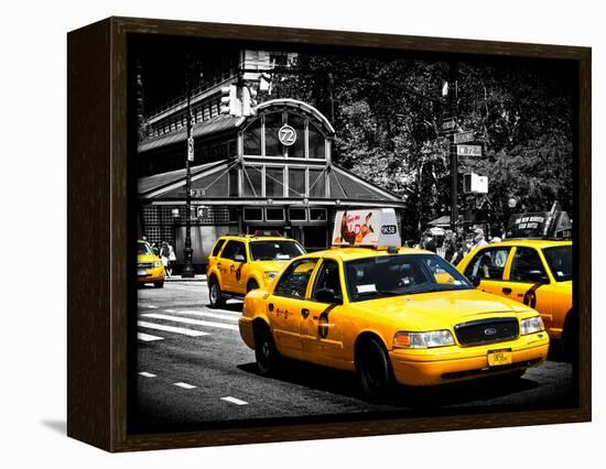 Yellow Cabs, 72nd Street, IRT Broadway Subway Station, Upper West Side of Manhattan, New York-Philippe Hugonnard-Framed Premier Image Canvas