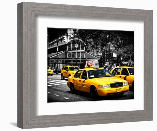 Yellow Cabs, 72nd Street, IRT Broadway Subway Station, Upper West Side of Manhattan, New York-Philippe Hugonnard-Framed Photographic Print