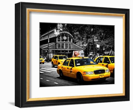 Yellow Cabs, 72nd Street, IRT Broadway Subway Station, Upper West Side of Manhattan, New York-Philippe Hugonnard-Framed Photographic Print