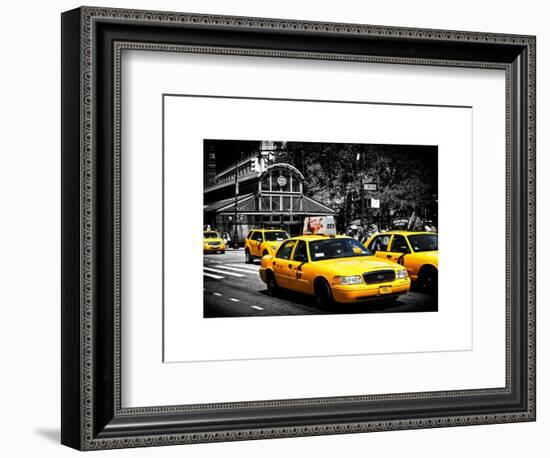 Yellow Cabs, 72nd Street, IRT Broadway Subway Station, Upper West Side of Manhattan, New York-Philippe Hugonnard-Framed Art Print