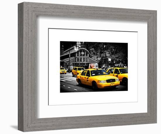 Yellow Cabs, 72nd Street, IRT Broadway Subway Station, Upper West Side of Manhattan, New York-Philippe Hugonnard-Framed Premium Giclee Print