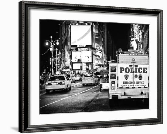 Yellow Cabs and Police Truck at Times Square by Night, Manhattan, New York-Philippe Hugonnard-Framed Photographic Print