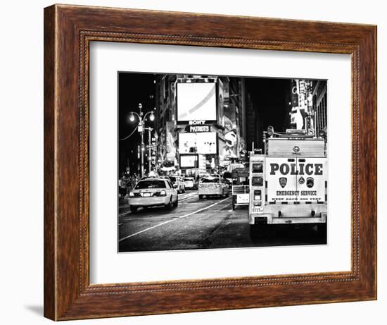 Yellow Cabs and Police Truck at Times Square by Night, Manhattan, New York-Philippe Hugonnard-Framed Photographic Print