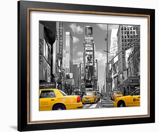 Yellow Cabs, Times Square-Igor Maloratsky-Framed Art Print