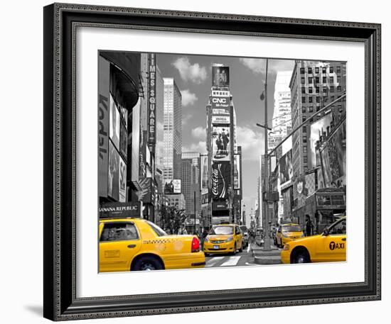 Yellow Cabs, Times Square-Igor Maloratsky-Framed Art Print