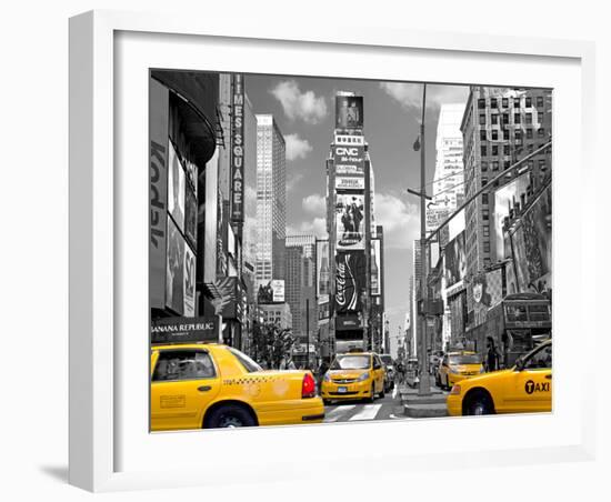 Yellow Cabs, Times Square-Igor Maloratsky-Framed Art Print